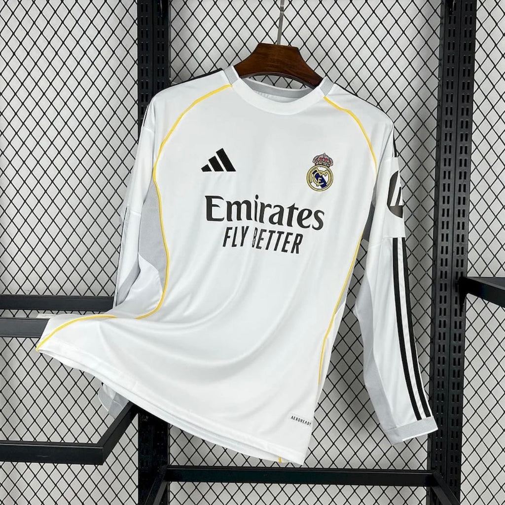 Maillot Real Madrid 2025-26 Domicile Manches Longues