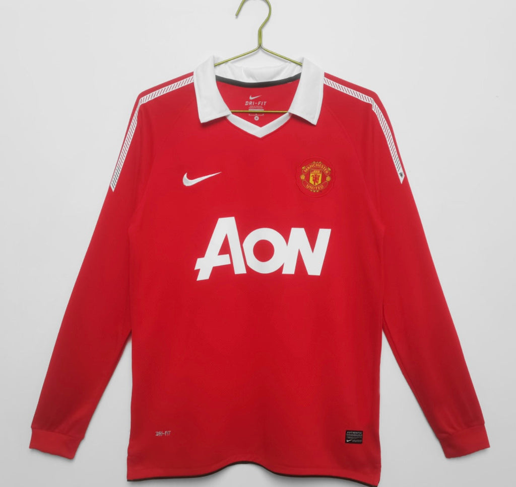 Maillot Rétro Manchester United 2010-11 Domicile Manches Longues