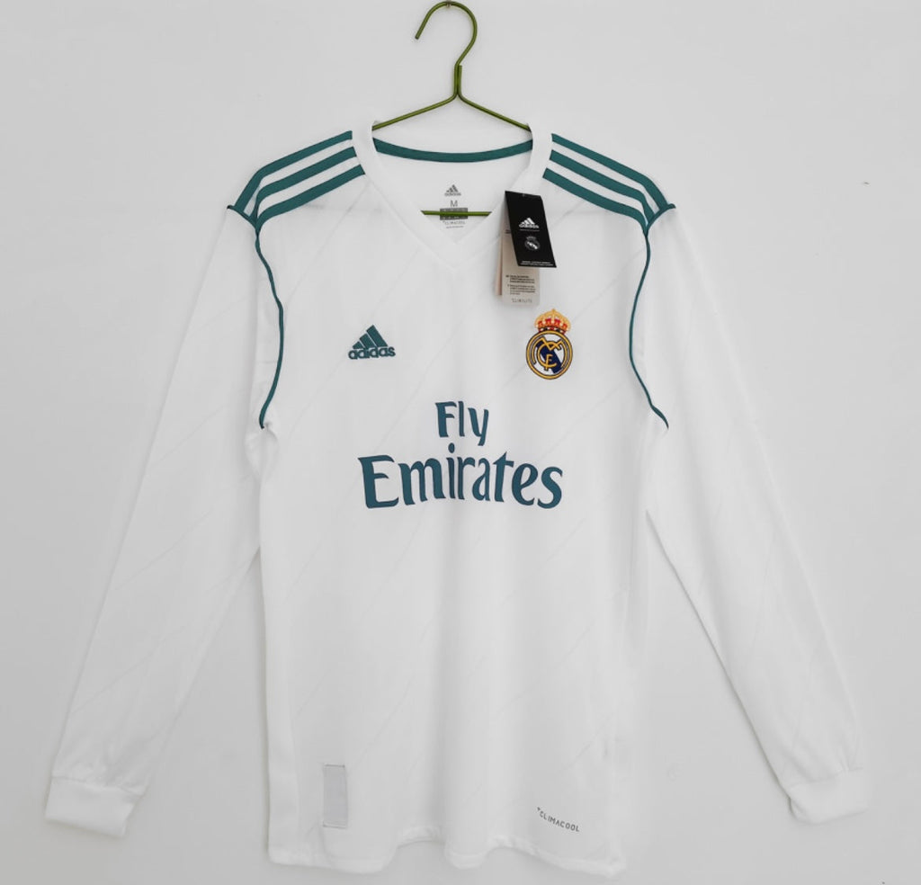Maillot Rétro Real Madrid 2017-18 Domicile Manches Longues