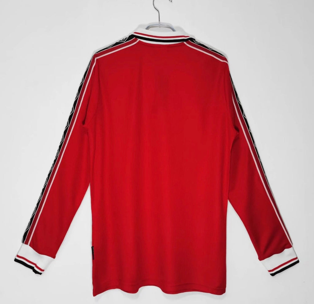 Maillot Rétro Manchester United 1998-99 Domicile Manches Longues