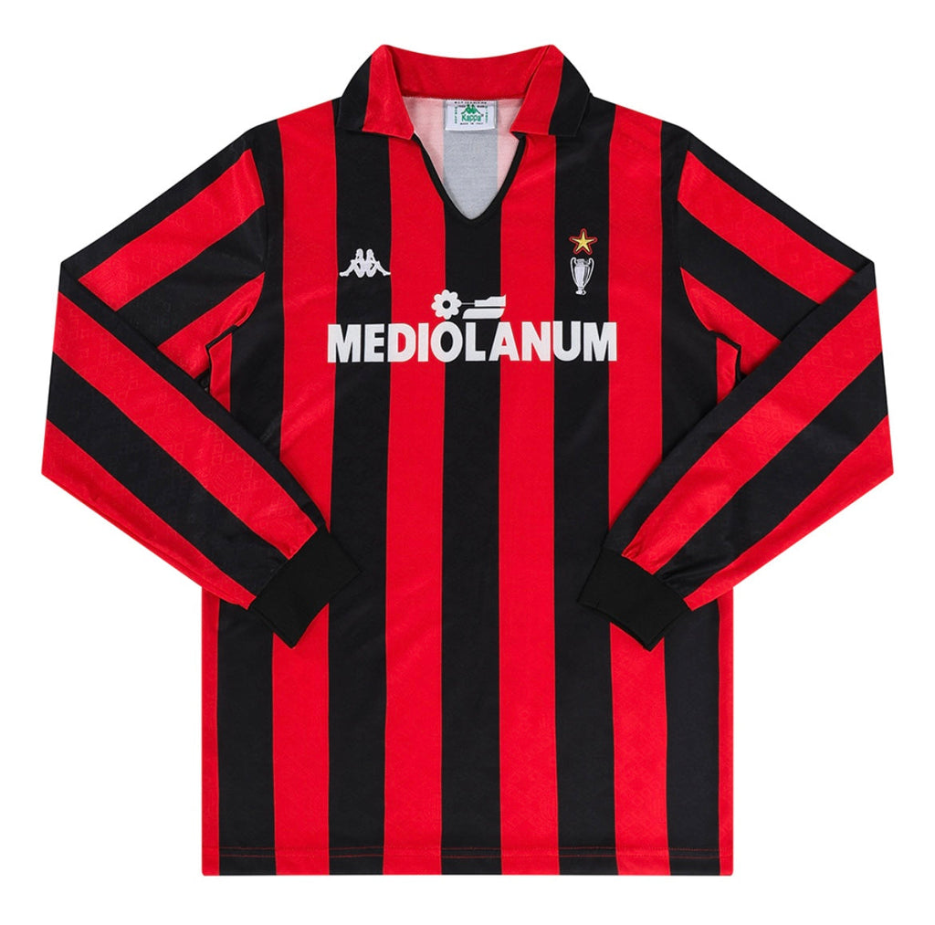 Maillot Rétro AC Milan 1989-90 Domicile Manches Longues