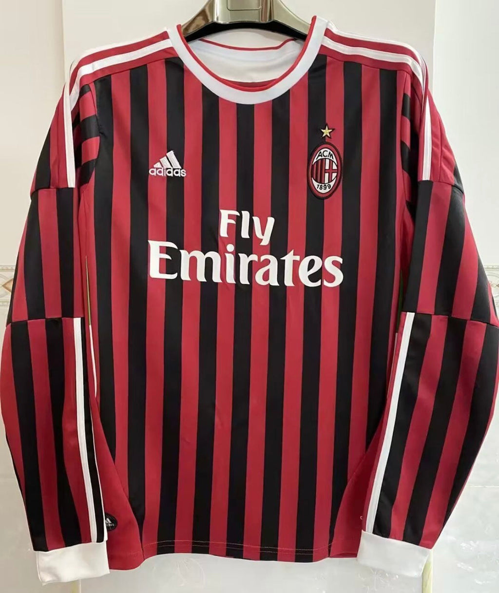 Maillot Rétro AC Milan 2011-12 Domicile Manches Longues