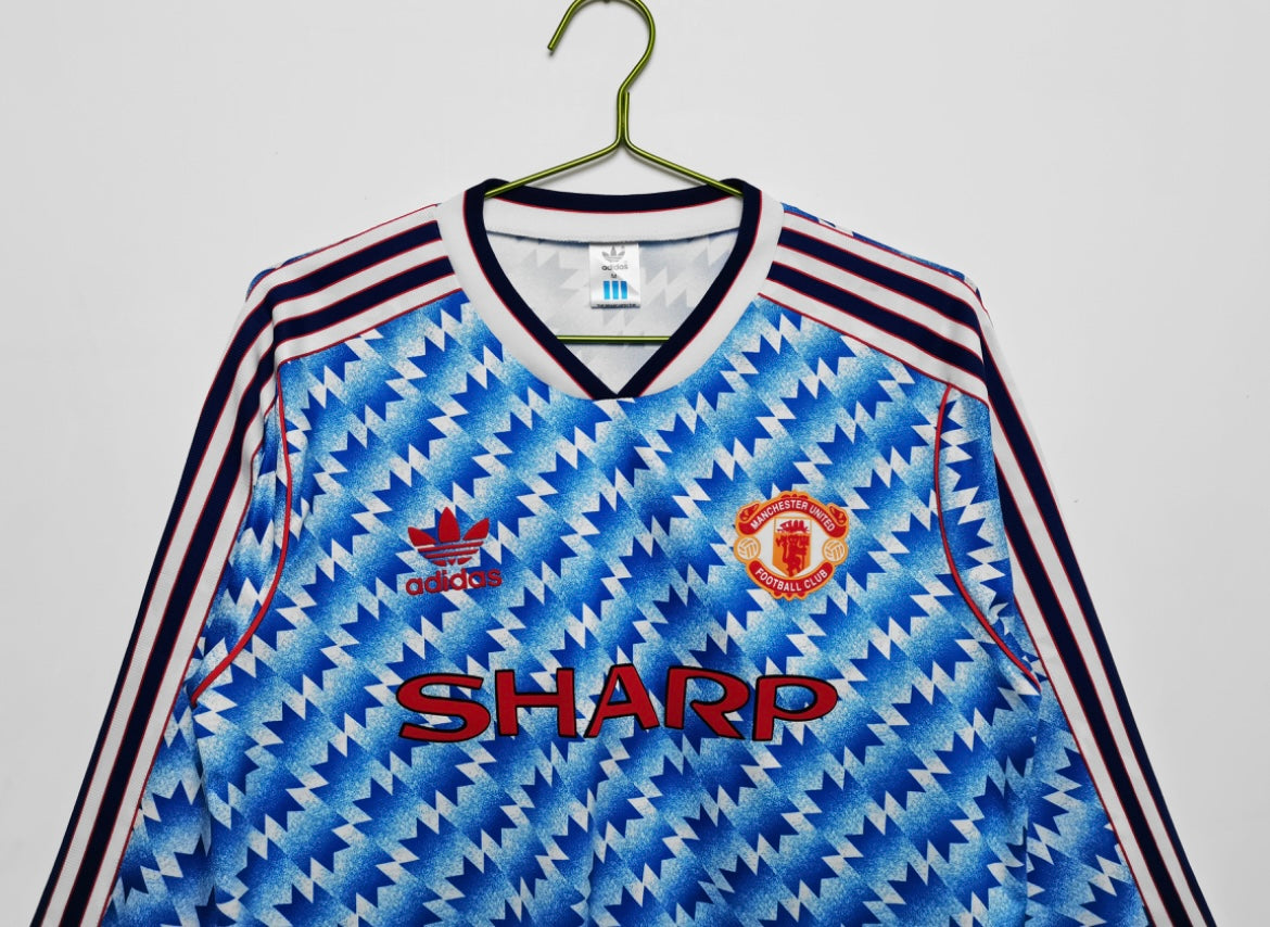 Maillot Rétro Manchester United 1991-92 Extérieur Manches Longues