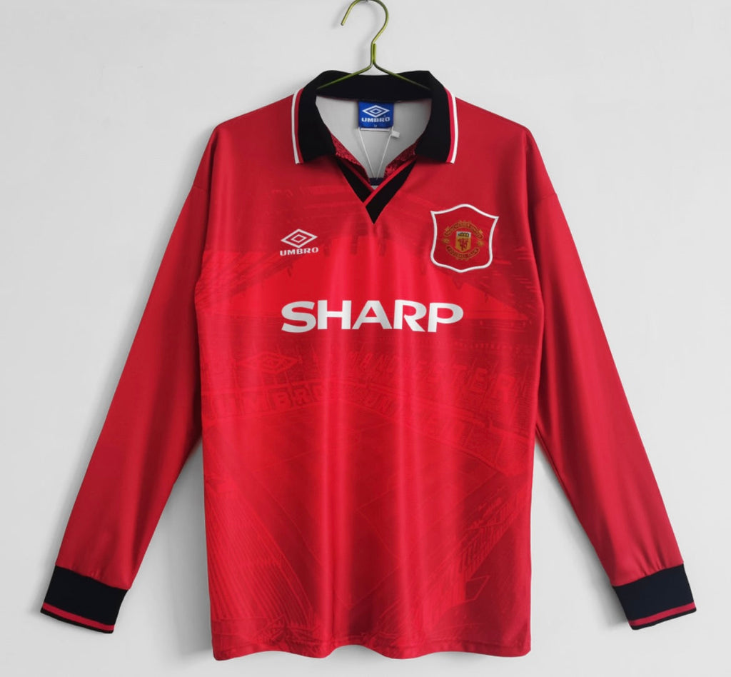 Maillot Rétro Manchester United 1994-95 Domicile Manches Longues