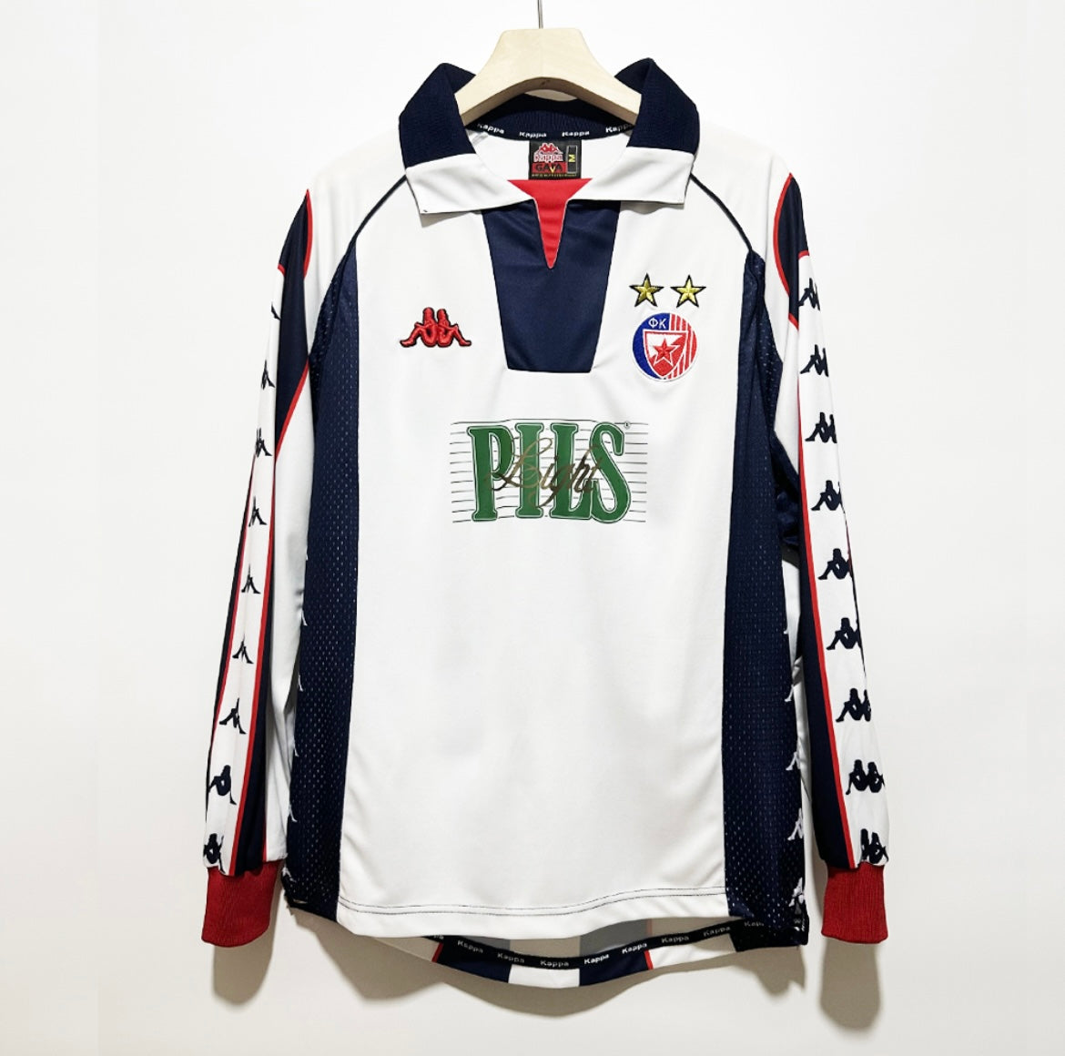 Maillot Rétro Étoile Rouge de Belgrade 1999-00 Extérieur Manches Longues