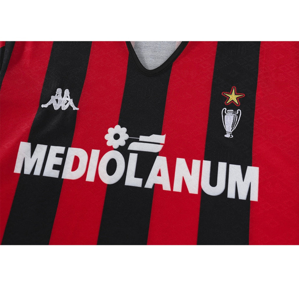 Maillot Rétro AC Milan 1989-90 Domicile Manches Longues