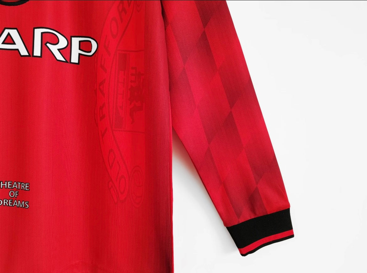 Maillot Rétro Manchester United 1996-97 Domicile Manches Longues