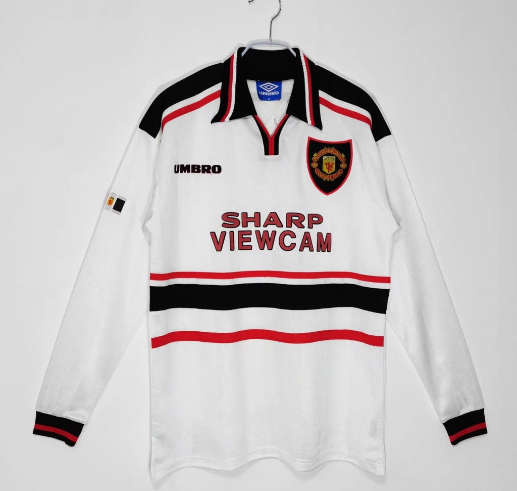 Maillot Rétro Manchester United 1998-99 Extérieur Manches Longues