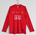 Maillot Rétro Manchester United 2007-08 Domicile Manches Longues