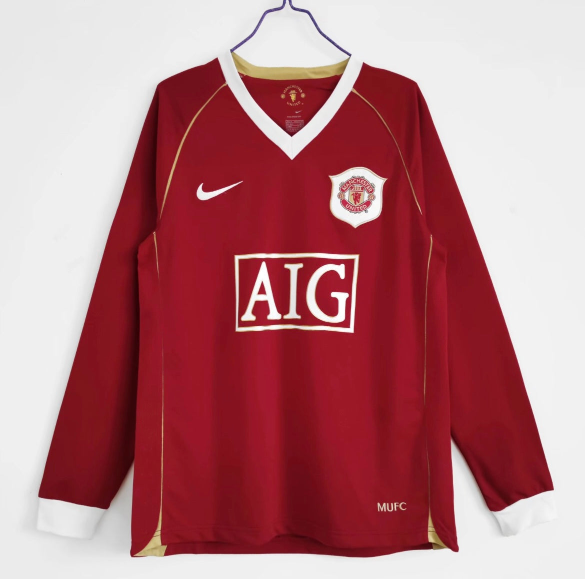 Maillot Rétro Manchester United 2006-07 Domicile Manches Longues