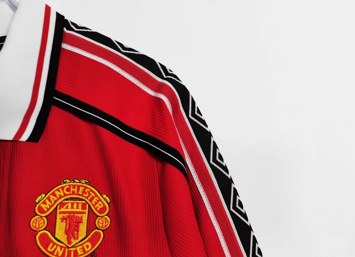 Maillot Rétro Manchester United 1998-99 Domicile Manches Longues