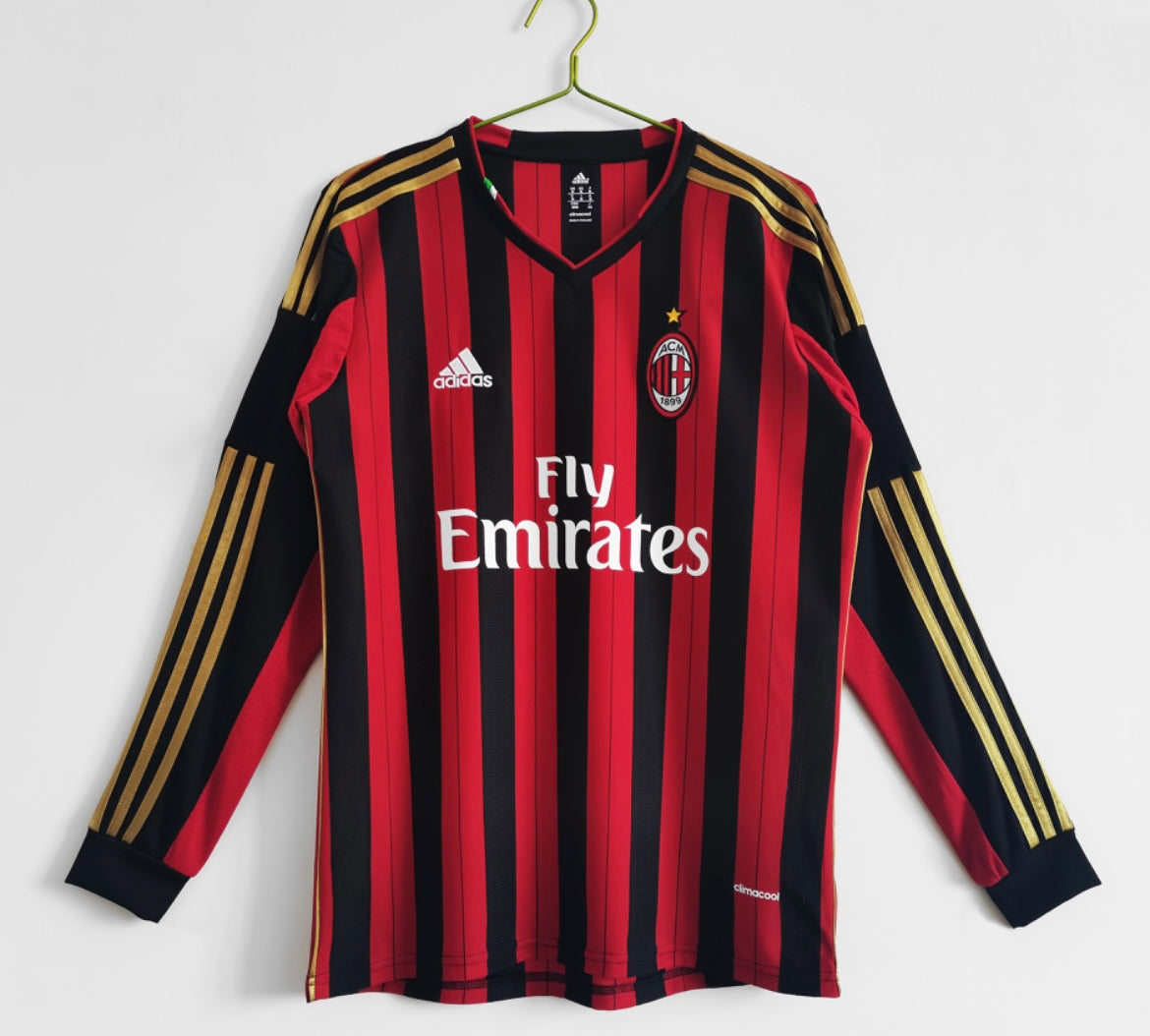 Maillot Rétro AC Milan 2013-14 Domicile Manches Longues
