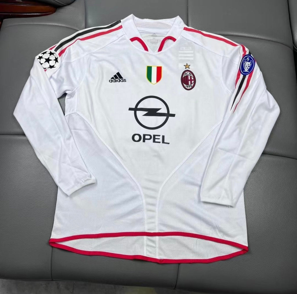 Maillot Rétro AC Milan 2004-05 Extérieur Manches Longues