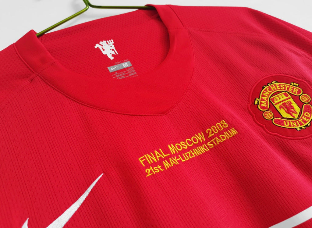Maillot Rétro Manchester United 2007-08 Domicile Manches Longues