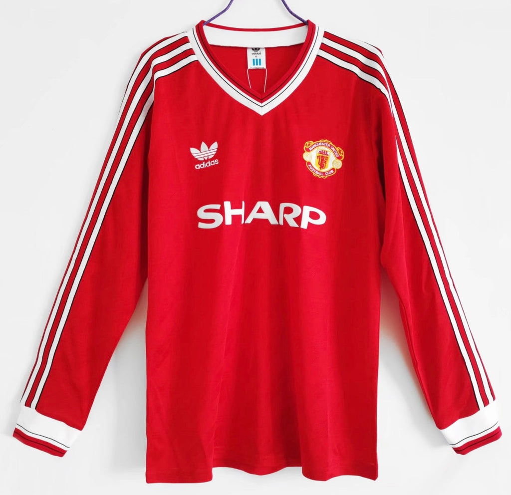 Maillot Rétro Manchester United 1986-87 Domicile Manches Longues