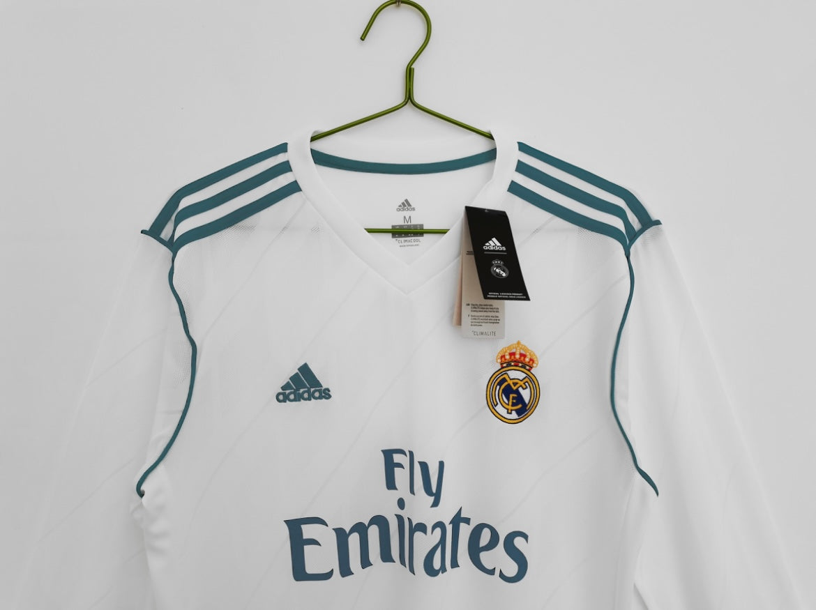 Maillot Rétro Real Madrid 2017-18 Domicile Manches Longues