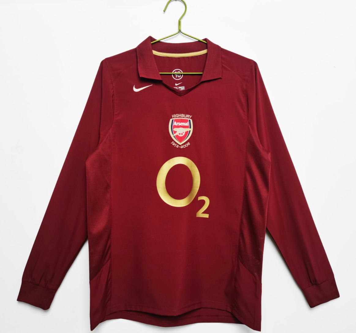 Maillot Rétro Arsenal 2005-06 Domicile Manches Longues