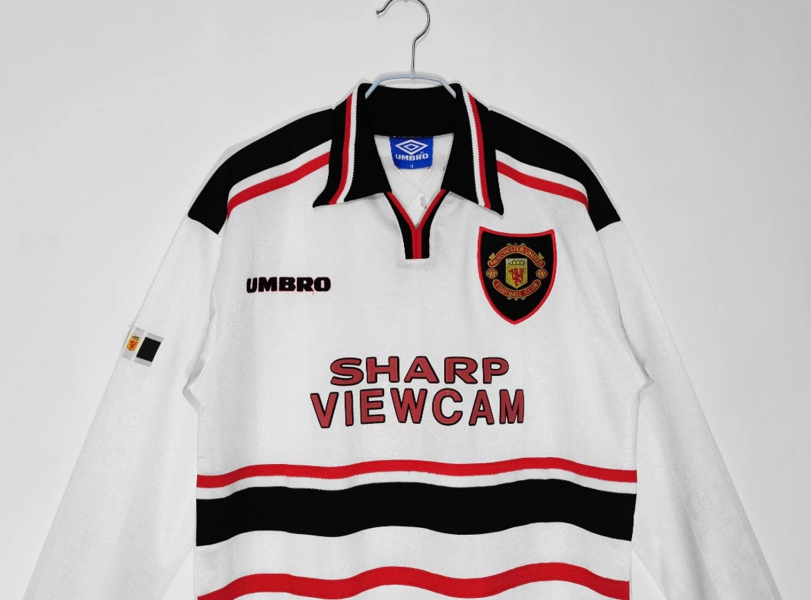 Maillot Rétro Manchester United 1998-99 Extérieur Manches Longues