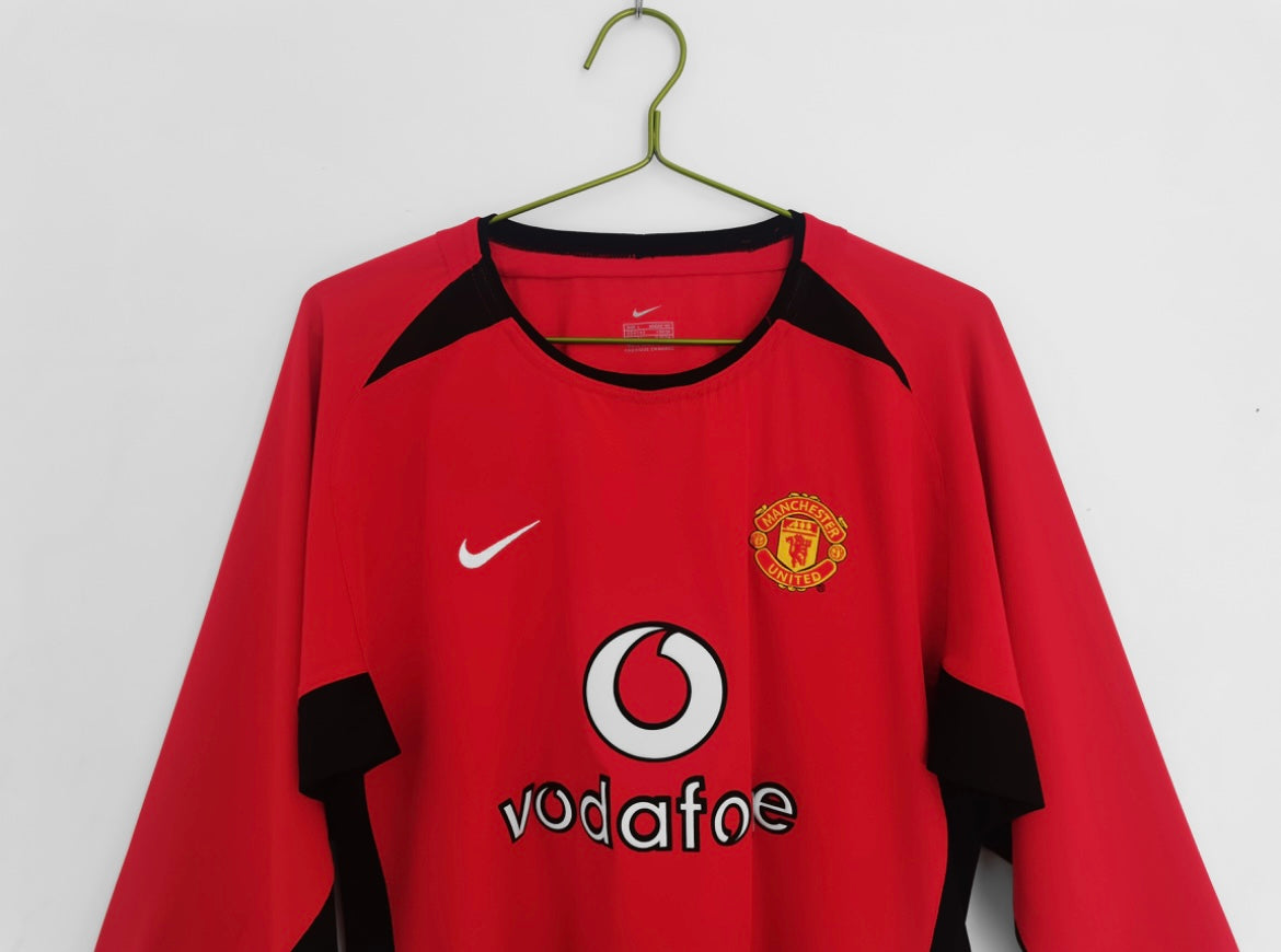 Maillot Rétro Manchester United 2003-04 Domicile Manches Longues