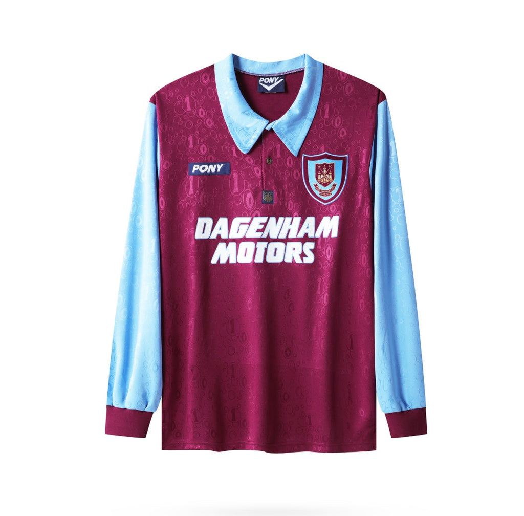 Maillot Rétro West Ham 1995-96 Domicile Manches Longues