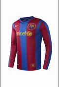Maillot Rétro FC Barcelone 2007-08 Domicile Manches Longues
