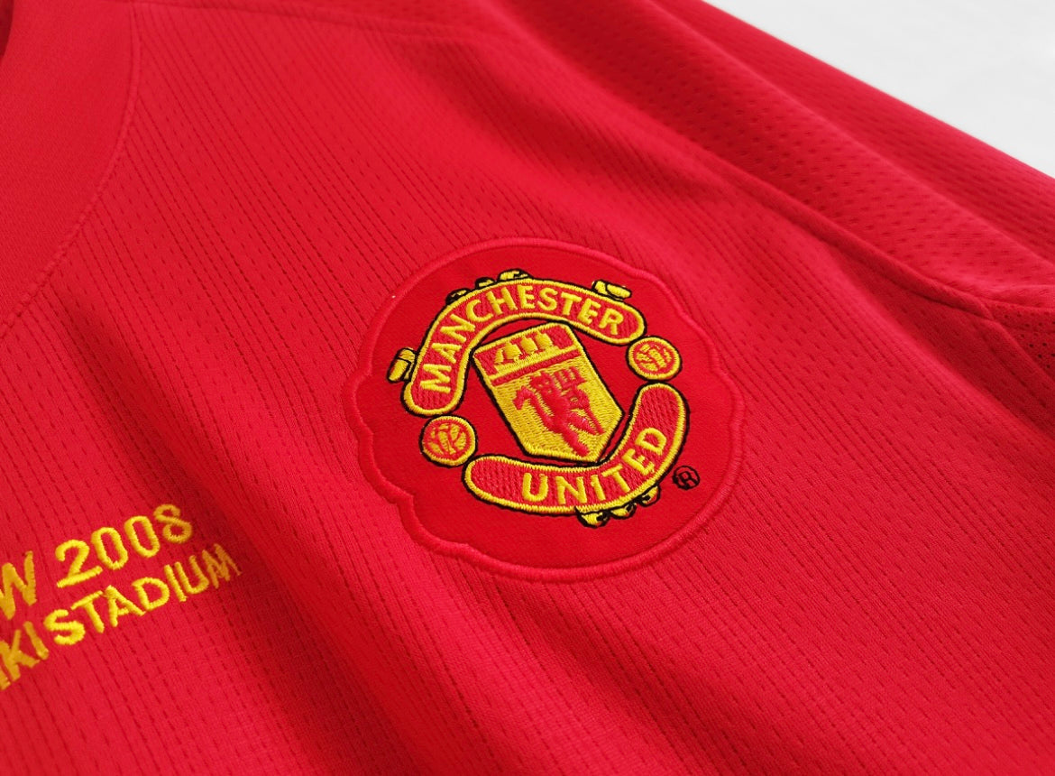 Maillot Rétro Manchester United 2007-08 Domicile Manches Longues