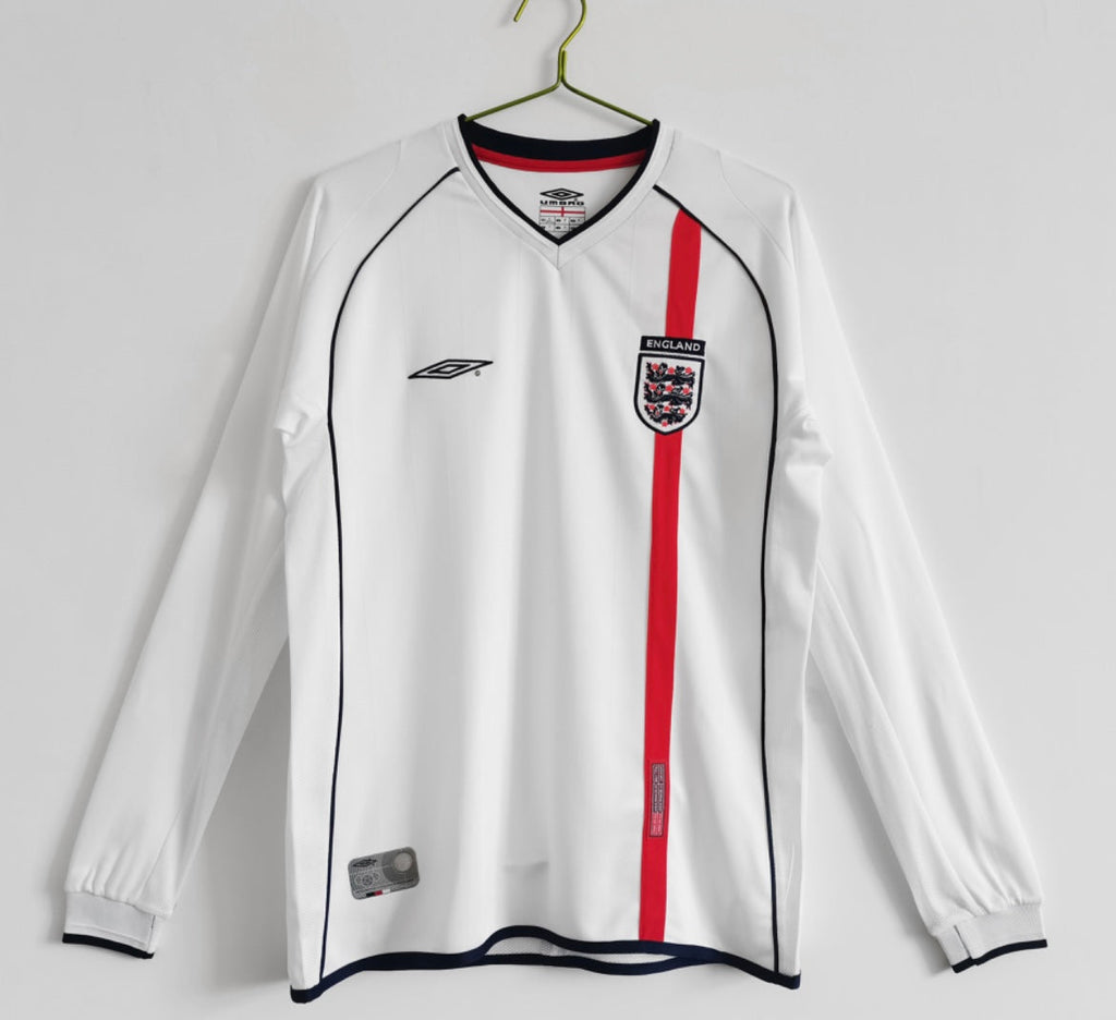 Maillot Rétro Angleterre 2002 Domicile Manches Longues