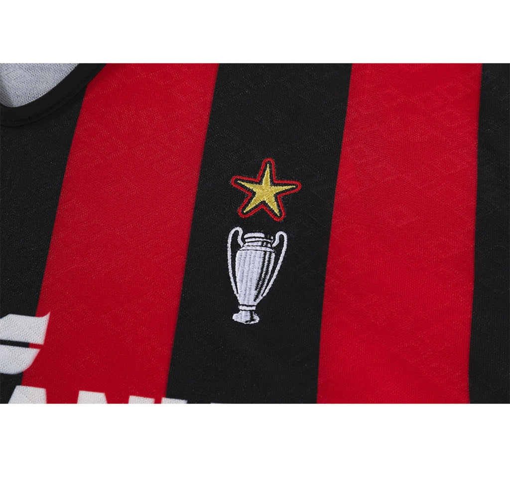 Maillot Rétro AC Milan 1989-90 Domicile Manches Longues