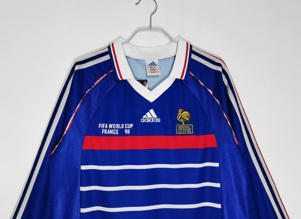 Maillot Rétro France 1998 Domicile Manches Longues