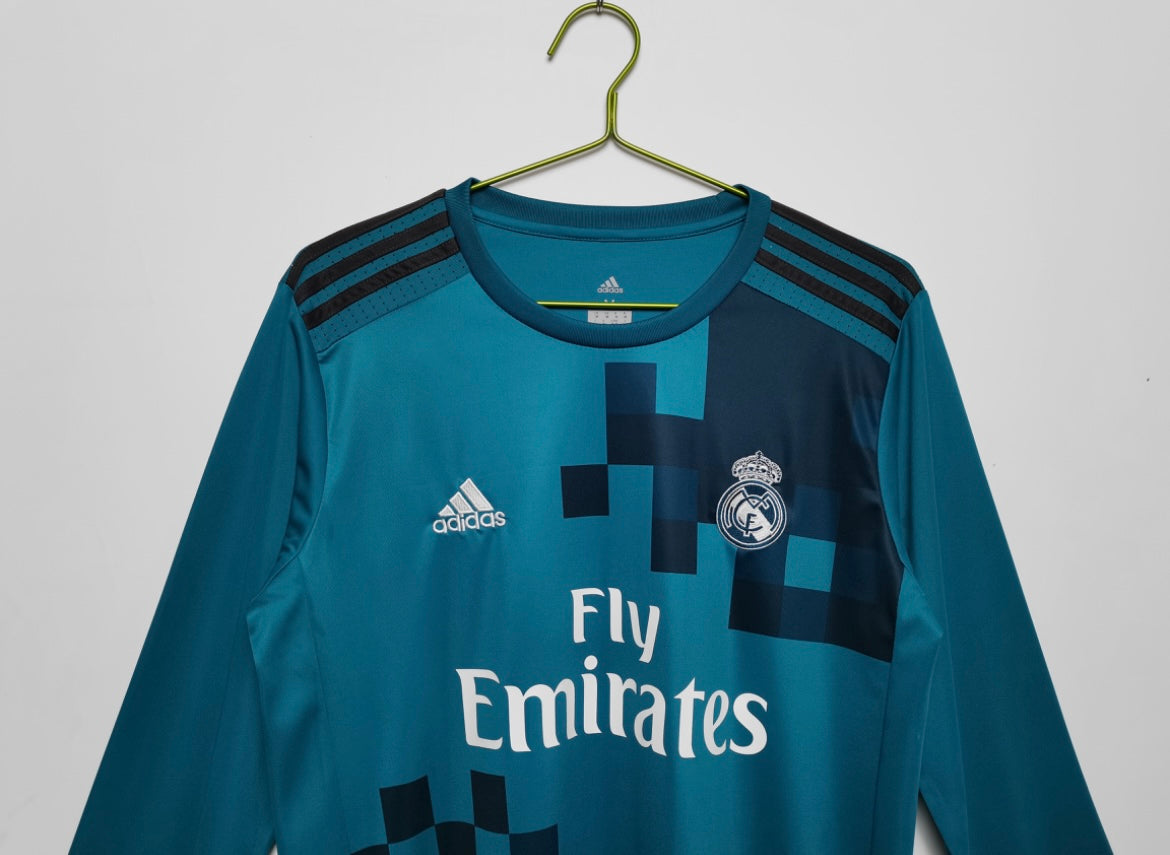 Maillot Rétro Real Madrid 2017-18 Extérieur Manches Longues