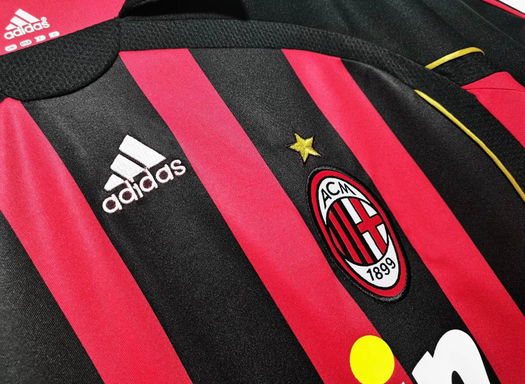 Maillot Rétro AC Milan 2006-07 Domicile Manches Longues