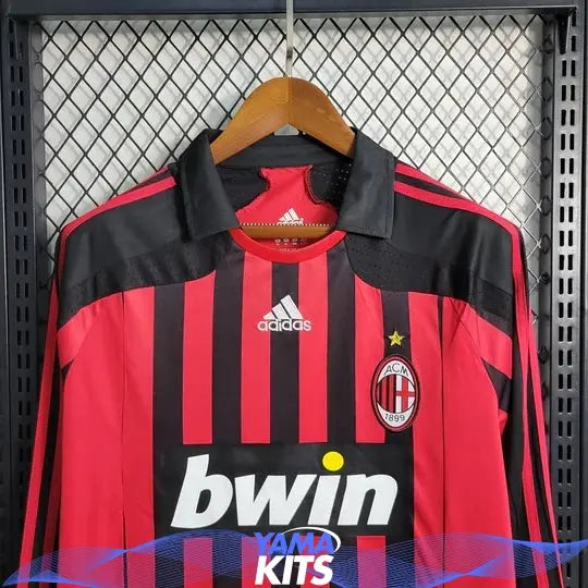 Maillot Rétro AC Milan 2007-2008 Manches Longues