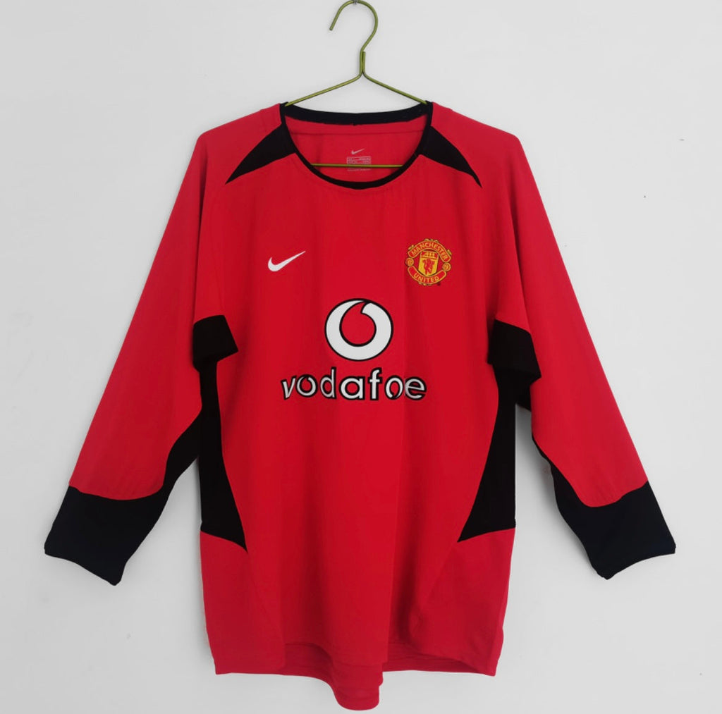 Maillot Rétro Manchester United 2003-04 Domicile Manches Longues