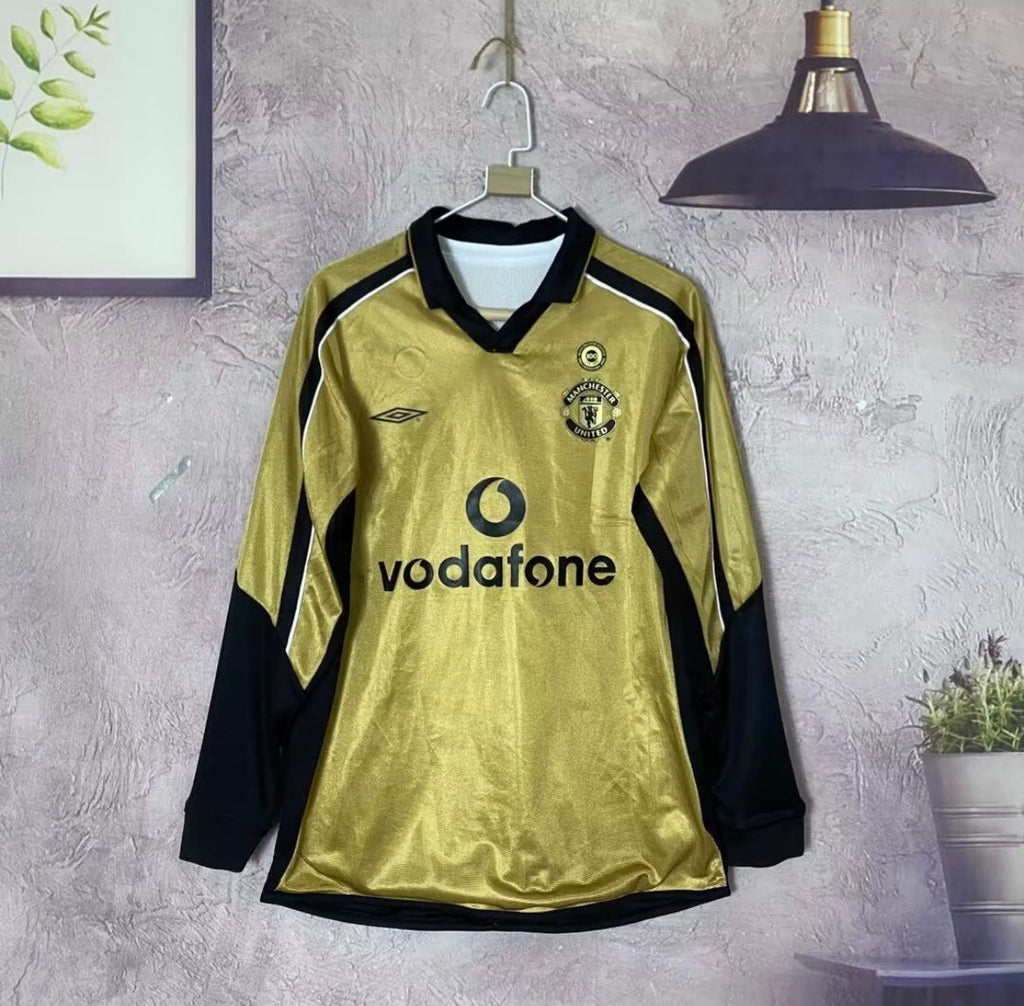 Maillot Rétro Manchester United 2000-01 Extérieur Réversible Manches Longues