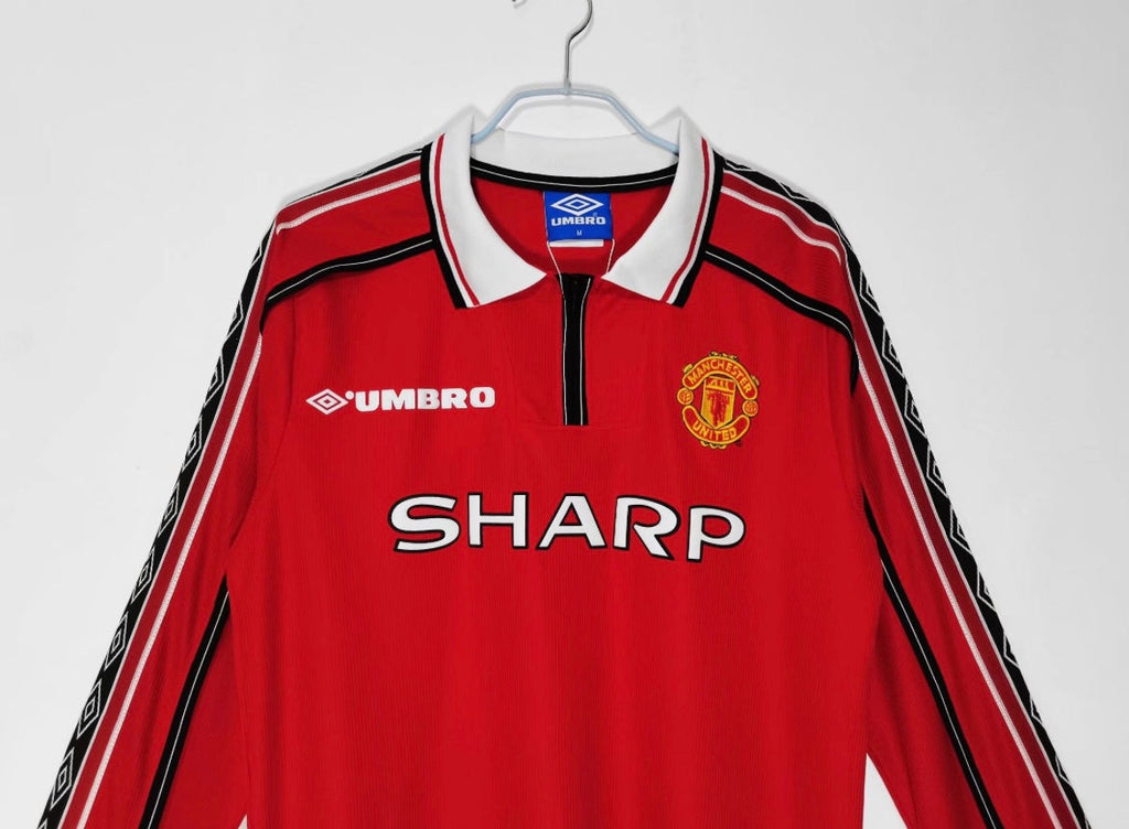 Maillot Rétro Manchester United 1998-99 Domicile Manches Longues