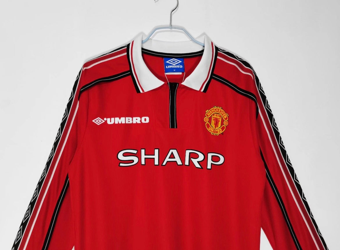 Maillot Rétro Manchester United 1998-99 Domicile Manches Longues