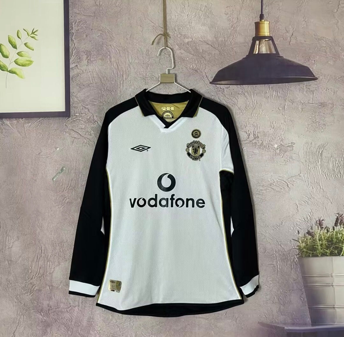 Maillot Rétro Manchester United 2000-01 Extérieur Réversible Manches Longues