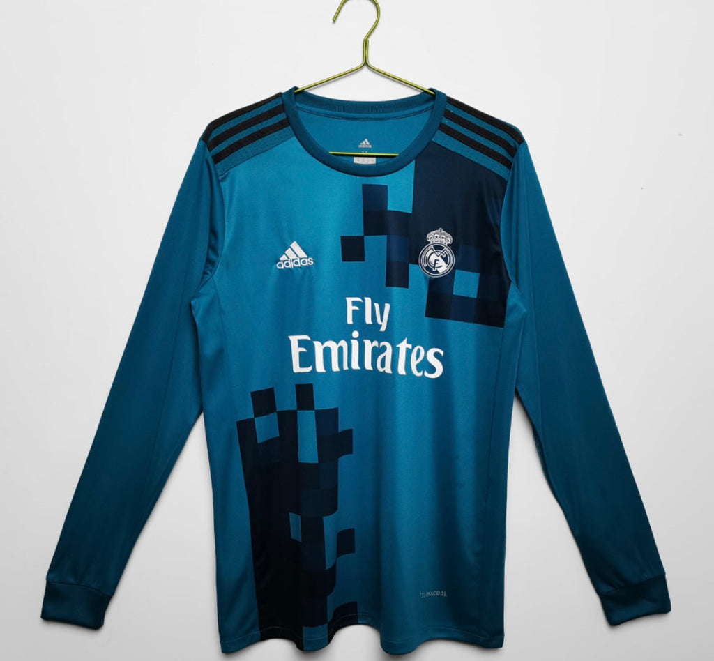 Maillot Rétro Real Madrid 2017-18 Extérieur Manches Longues