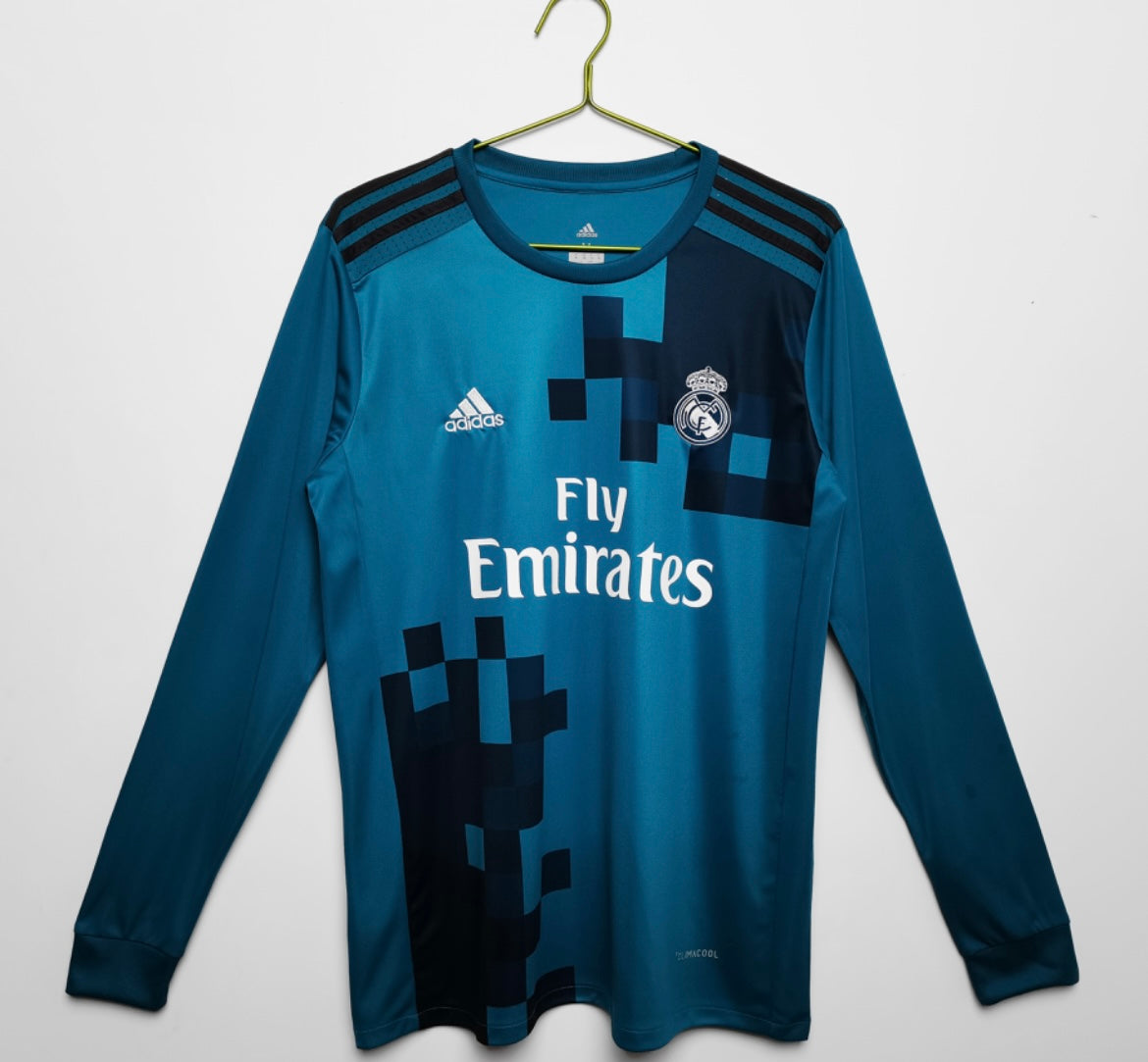 Maillot Rétro Real Madrid 2017-18 Extérieur Manches Longues