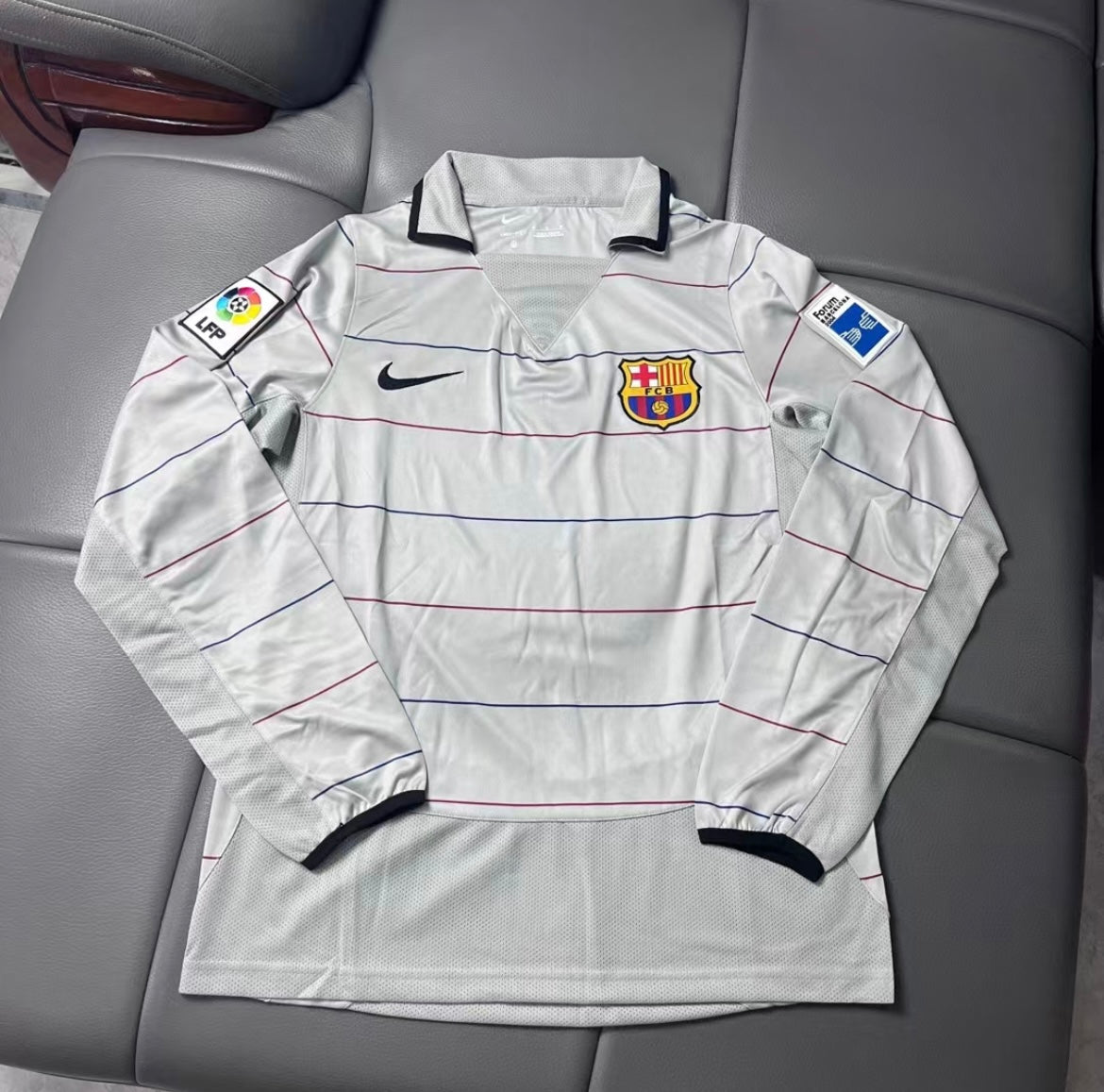 Maillot Rétro FC Barcelone 2003-04 Extérieur Manches Longues