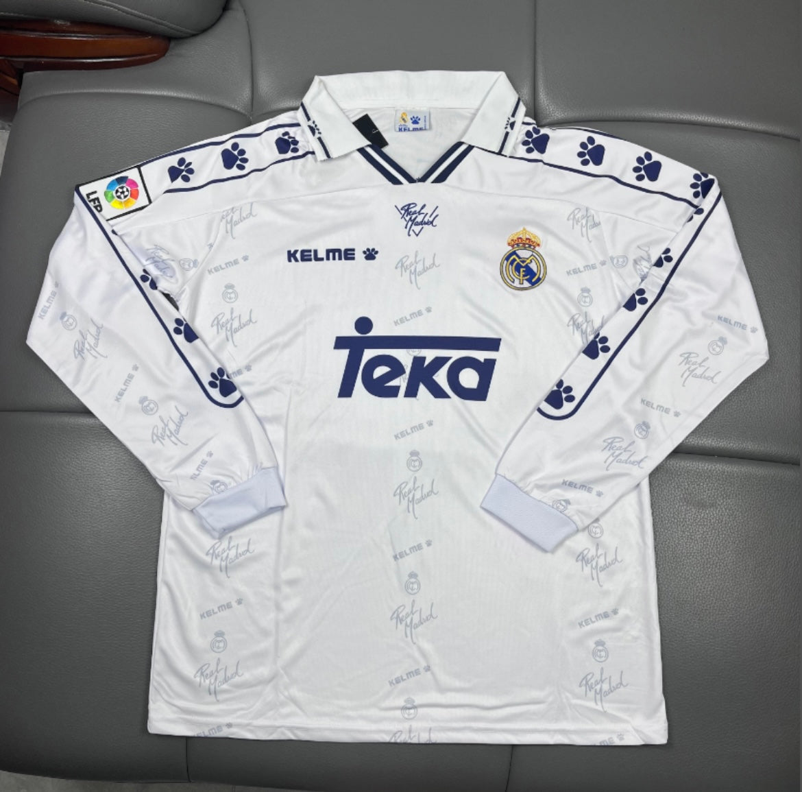 Maillot Rétro Real Madrid 1995-96 Domicile Manches Longues
