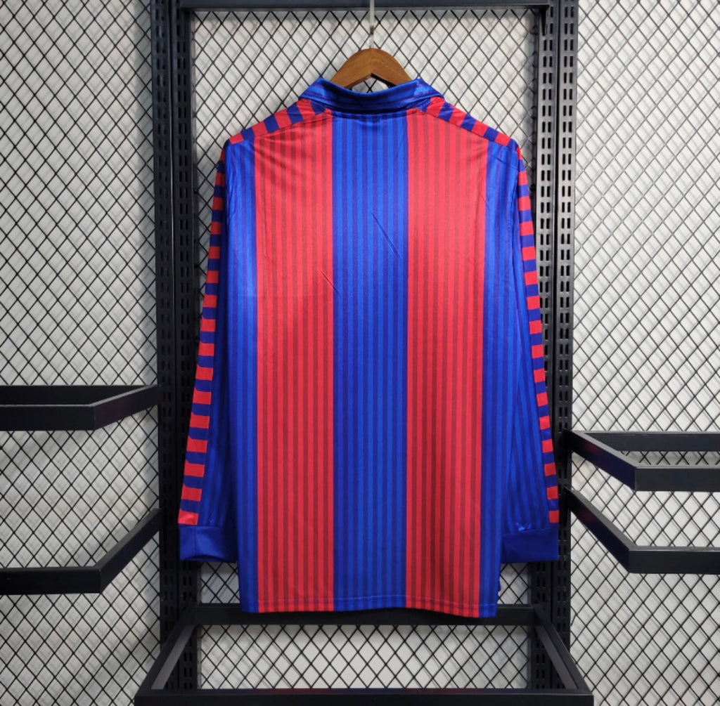 Maillot Rétro FC Barcelone 1991-92 Domicile Manches Longues
